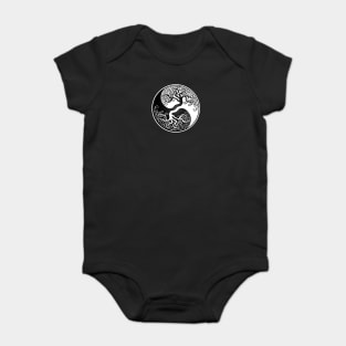 White and Black Tree of Life Yin Yang Baby Bodysuit